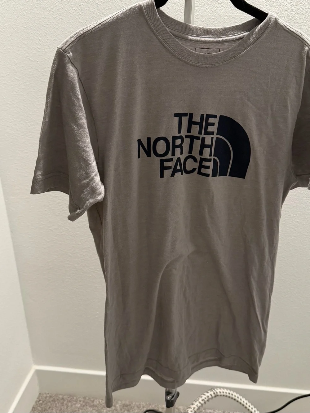 The North Face Men’s Short Sleeve Logo Tee - Light Gray with Black Print
